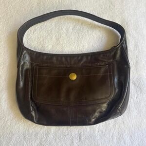 Y2k brown patent coach lshoulder bag